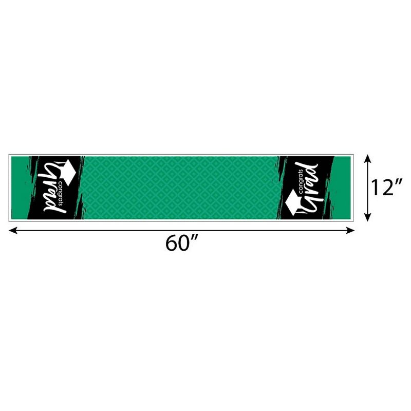 Big Dot of Happiness Green Grad - Best is Yet to Come - Petite Green Graduation Party Paper Table Runner - 12 x 60 inches, 3 of 5