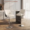 POVISON Modern Adjustable Swivel Barstools Set of 2, PU Leather Bar Stools with Back and Metal Legs, Black - 2 of 4