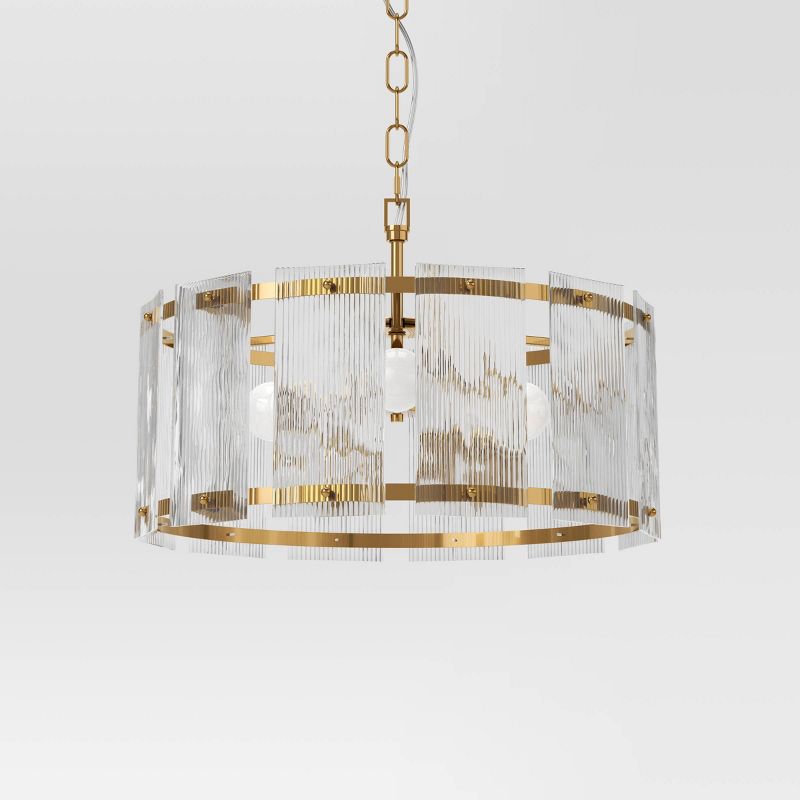 Glam Glass Ceiling Chandelier Brass - Threshold&#8482;, 1 of 5