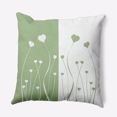 16"x16" Valentine's Day Growing Love Square Throw Pillow Fresh Green - e by design
