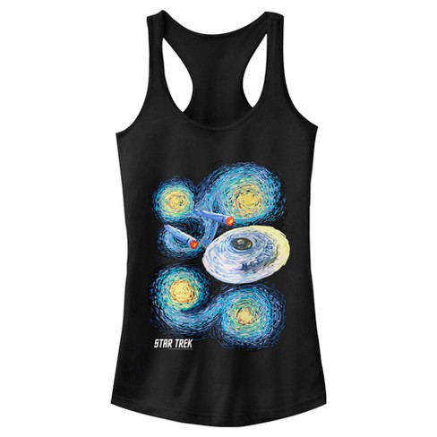 Juniors Womens Star Trek Starry Night Uss Enterprise Racerback Tank Top ...