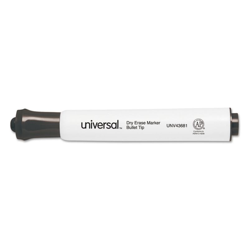 UNIVERSAL Dry Erase Marker Bullet Tip Black Dozen 43681, 4 of 8