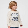 The Juniper Shop Cuter Version of Dad Toddler Long Sleeve Tee - 2T - Natural - 3 of 4