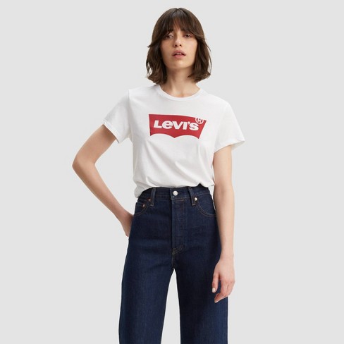 Levi's® Women's Perfect Logo Short Sleeve T-shirt - White Company Logo L :  Target