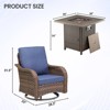 Buenhomino 5 Pieces Patio Furniture Set with Fire Pit Table - 4 Outdoor Swivel Rocker Chairs with 50000 BTU Propane Fire Pit Table - 4 of 4