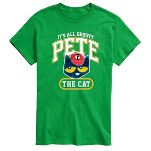 Men's - Pete the Cat - It's All Groovy Collegiate Short Sleeve Graphic T-Shirt - 1 of 4