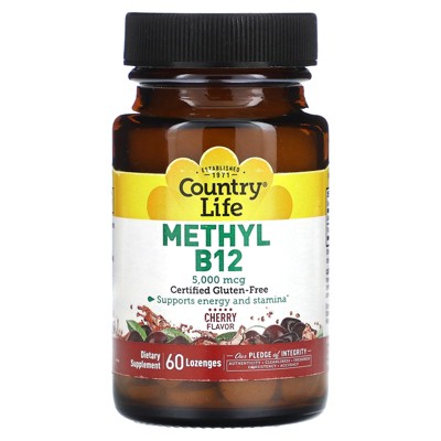 Country Life Methyl B12, Cherry, 5,000 mcg, 60 Lozenges
