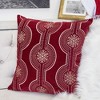 TopComfy Support Pillow Red Holiday Embroidered Velvet Throw Pillow with Golden Snowflakes for Seasonal Decor, Red, 17"*17"*10" - 3 of 4