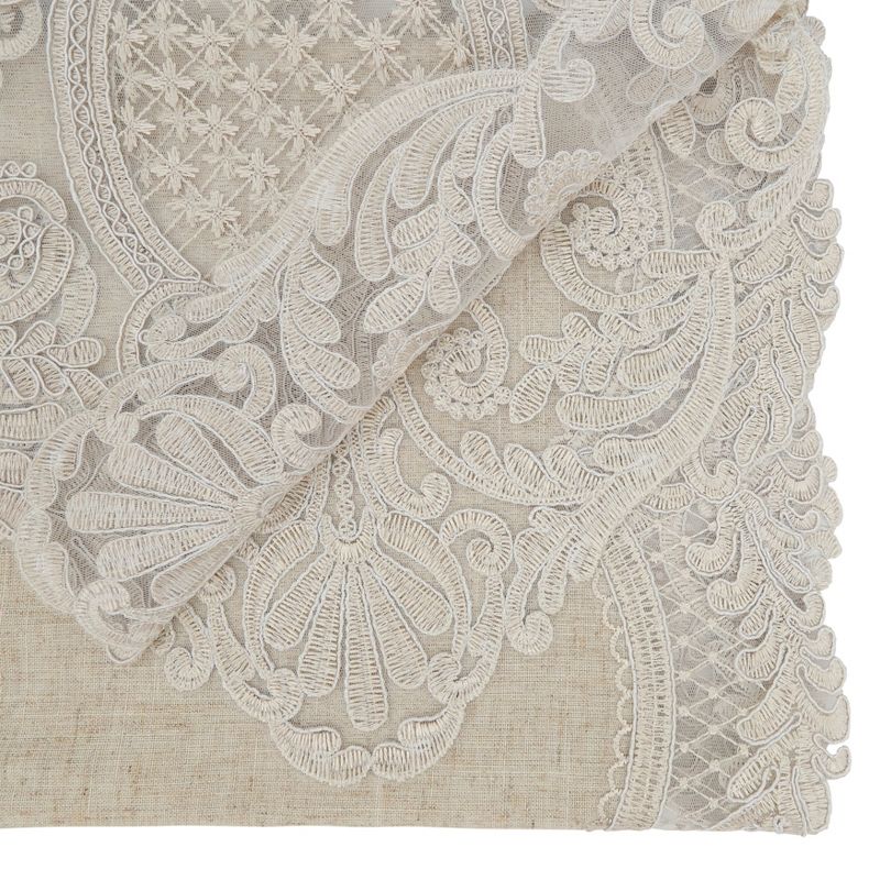 Saro Lifestyle Timeless Beauty Embroidered Lace Table Runner, 2 of 4
