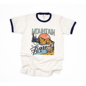 Simply Sage Market Women's Mountains Time Short Sleeve Ringer Tee - 1 of 3