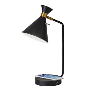 19" Wireless Charging Table Lamp Matte Black - Adesso