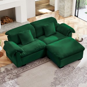 NicBex Couches for Living Room Modern  Accent Chair Couch Velvet Fabric Upholstered Single Sofa With Fluffy Pillows and Storage Function - 1 of 4