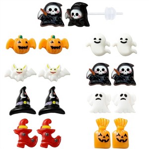 Plastic Earrings for Sensitive Ears Pumpkin Studs Halloween Earrings for Women - 1 of 4