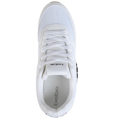Женские кроссовки Bebe Women's Fashion Sneakers - Casual Athletic Shoes with Multi-Material Upper and Dual Laces, White, 7 — фото 6