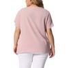 Agnes Orinda Women's Plus Size Elegant Pleated Petal Tulip Short Sleeve Office Work Summer Blouses - 4 of 4
