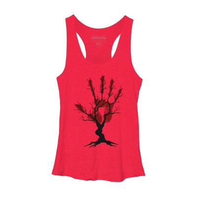 Women's Design By Humans Halloween Tree By aisenArt Racerback Tank Top