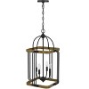 Cal Lighting Ripon metal chandelier with wood finish - 2 of 4