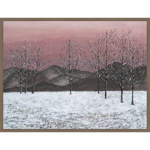 Amanti Art 30"x23" Sunset Snowfall II by Michael Willett Framed Canvas Wall Art - 1 of 4