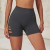 Anna-Kaci Active Women's High Waist Cutout Detail Compression Shorts with Seamless Design - 2 of 4