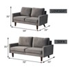 Velvet Loveseat Mid-Century Modern Sofa Tufted Couch with Wooden Legs for Living Room - 4 of 4