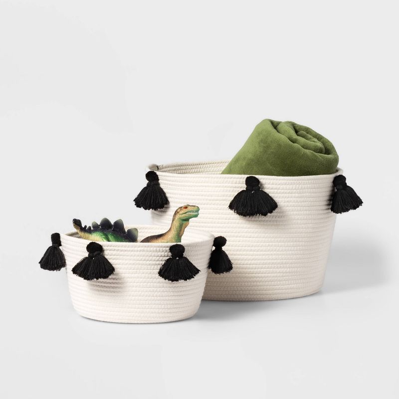 Kids' Coiled Rope Basket with Tassels - Pillowfort™, 5 of 13