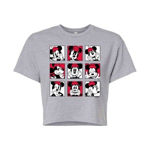 Women's - Disney - Minnie Grid Cropped Graphic T-Shirt - 1 of 4