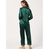 Allegra K Women's Satin Button Down Sleepshirt with Pants Sleepwear Pajama Set - 4 of 4