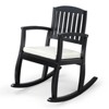 VINGLI Patio Rocking Chair with Cushion, Wood Rocking Bench with Comfortable Backrest, Heavy Duty 450 LBS Rocking Chair - 2 of 4
