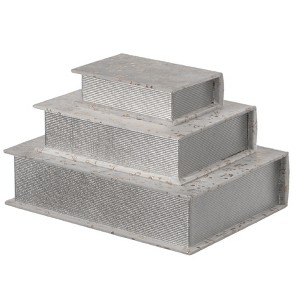 Vintiquewise Set of 3 Velvet Vintage Storage Wooden Antique Classic Decorative Book Box Holder - 1 of 4