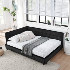 Eucalyptus Wood Sofa With Backrest And Armrests,Velvet Upholstered Tufted Sofa Bed,Sofa Sleeper Couch,Indoor Furniture -Maison Boucle - 1 of 4