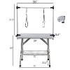 UbMelt Folding Pet Grooming Table with Adjustable Arms,Nooses,Clamps and Mesh Tray for Medium/Large Dogs,Gray/Pink - 3 of 4