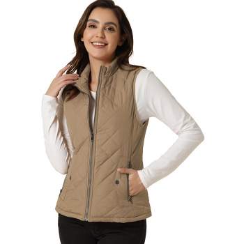 Allegra K Women's Zip-up Sleeveless Cargo Utility Vest With