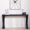 MOEPISY 58.3inch Narrow Entryway Table, Black Manufactured Wood Sofa Table with Crossed Legs - 2 of 4