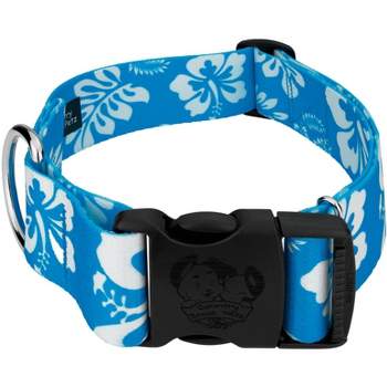 Country Brook Petz 1 1/2 Inch Deluxe Blue Hawaiian Dog Collar