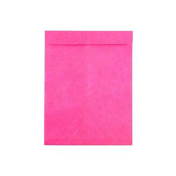 JAM Paper 10 x 13 Tyvek Tear-Proof Open End Catalog Envelopes Fuchsia Pink V021380
