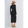 Hello Miz Women's Ribbed Long Sleeve Scoop Neck Maternity Midi Dress - 3 of 4