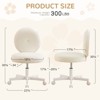 Furniliving Modern Velvet Vanity Chair with Casters, Armless Make Up Chair with Metal Swivel Base, for Dressing/Bedoom/Living Room - 3 of 4