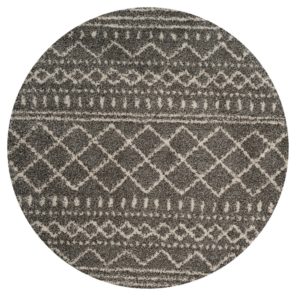 Brown/Ivory Solid Loomed Round Area Rug - (6'7in Round) - Safavieh