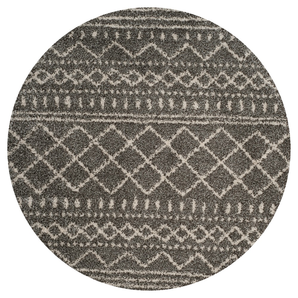 Brown/Ivory Solid Loomed Round Area Rug - (6'7in Round) - Safavieh