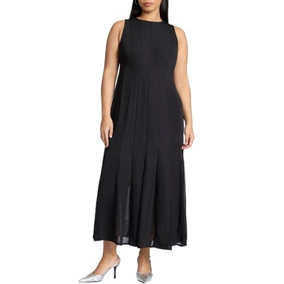 ELOQUII Women's Plus Size Chiffon Godet Maxi Dress