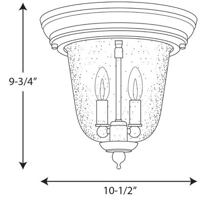 Ashmore Textured Black 2-Light Aluminum Flush Mount