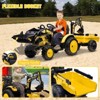 Ride on Tractor with 3-in-1 Functions, 24v Kids Electric Construction Vehicle, Excavator & Bulldozer Play, Remote Control, EVA Tires, LED Lights - 2 of 4