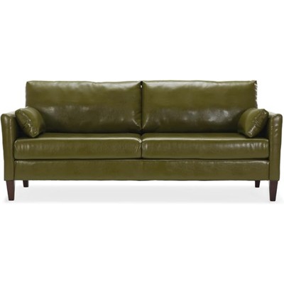 Bencmate Sofas Large Faux Leather Comfy Couch with Padded Cushions for Living Room Sofass, Green,78.3"*33.1"*31.5"