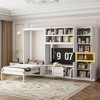 Twin Size Murphy Bed Space-saving Wall Bed Foldable Bed with TV Stand, 2 Drawers, Shelves & Cabinets - ModernLuxe - 2 of 4