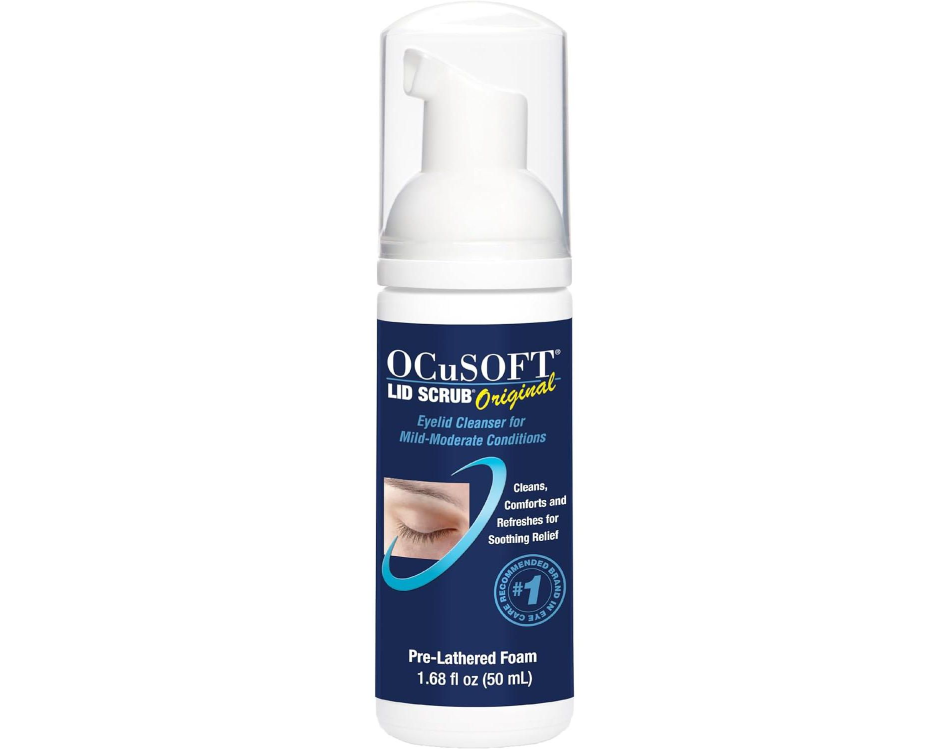 OCuSOFT Lid Scrub Original Eyelid Cleanser Foam for Daily Eyelid Hygiene and Cleansing, 1.68 fl oz Bottle