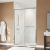MAYEERTY 8mm Tempered Glass Double Sliding Shower Door - 4" Adjustable, 48" Width for Small Bathrooms, Dual-Tone Aluminum Frame - 2 of 4