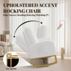Upholstered Glider Rocking Chair, High Back Nursery Chair with Side Pocket Wood Legs, 300lbs Capacity Modern Rocker, Non Slip Rubberwood Base - 4 of 4