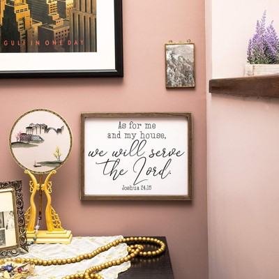 Joshua 24:15 Religious Wall Art with Wooden Frame