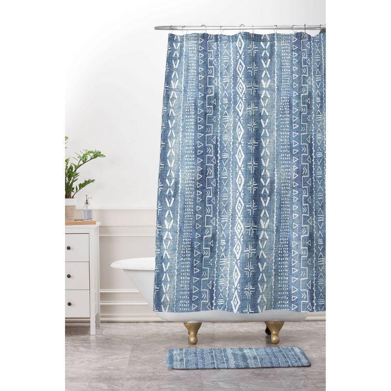 Schatzi Modern Mudcloth Light Shower Curtain Blue - Deny Designs, 4 of 6