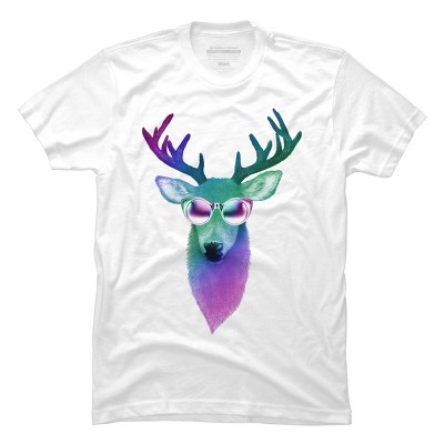 Men's Design By Humans Disco Stag By iamkeelin T-Shirt